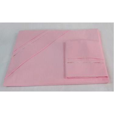 Imagem de Lençol Box Queen 3 Peças Puro Algodão 180 Fios - Lu Enxovais, Rosa