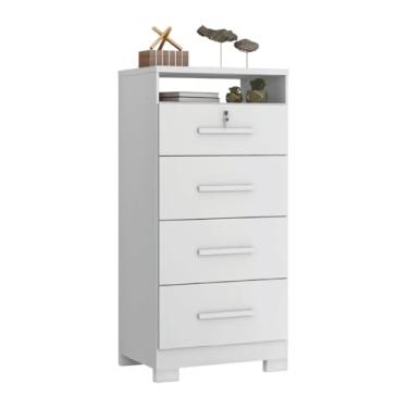 Imagem de Cômoda com Chave 4 Gavetas Primordial Max Zanzini (Branco)