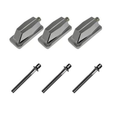 Imagem de Kit 3 Canoas Tom Caixa Cromo 19.07 + 3 Parafusos 51 X 6Mm M6 - Spankin