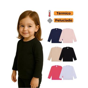 Imagem de Kit 2 Blusas Térmicas infantil Menina Manga Longa Térmicas Manga longa
