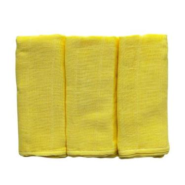 Imagem de Fralda Pano de Ombro Bebe Com Bainha 100% algodão Enxoval Maternidade (Amarelo)