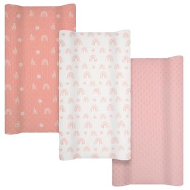 Imagem de Capa de almofada de mesa, lençol para trocador, mini lençol de berço, capa de trocador de bebê, lençol versátil para bebê, fralda confortável e estável para uso doméstico infantil (rosa)