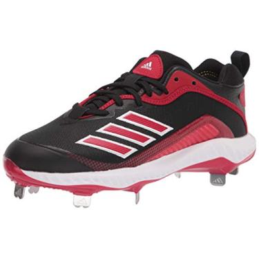 Imagem de adidas Tênis de beisebol masculino Fv9348, Preto/vermelho/branco, 14