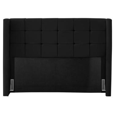 Imagem de Cabeceira Cama Box Casal Queen Size Gioconda 160cm Com Frame Veludo Preto - Desk Design