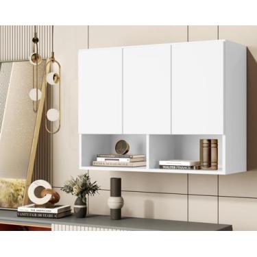 Imagem de Armario Aéreo Organizador Multiuso Quarto Sala Bela 3 Portas - Mega Fá