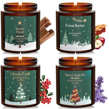 Imagem de Velas de Natal, vela perfumada para decoração de Natal, velas de cera de soja, 200 ml