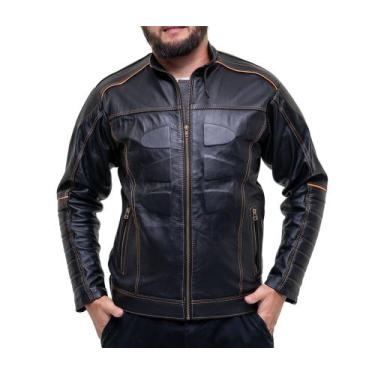 Imagem de Jaqueta feminina de couro bovino estilo motoqueira speed - Bella, Pret