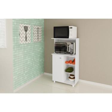 Imagem de Balcão Multiuso Cozinha Fruteira Bf-3207 C/ 1 Porta 2 Cestos E 1 Nicho Branco - Tecno Mobili