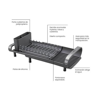 Imagem de Escorredor De Louça Tramontina Plurale Compacto Secador E Po