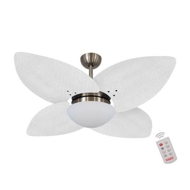 Imagem de Ventilador De Teto Dormamu Bronze 4 Pás Palmae Branco 110V Com Controle