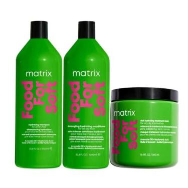 Imagem de Kit Matrix Food For Soft Sh 1000ml + Cond 1000ml + Masc 500ml