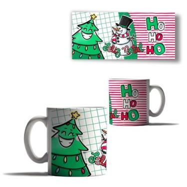 Imagem de Caneca Porcelana Natal Bichinhos Boneco de Neve Papai Noel  - Enjoy Sh