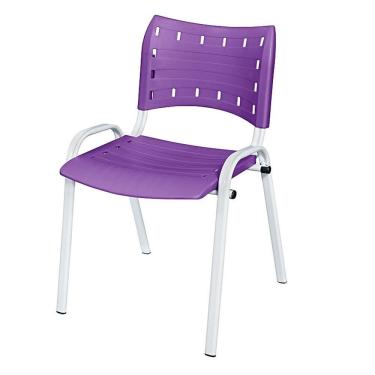 Imagem de Cadeira Iso Base Branco Igreja, Escola, Escritório - Violeta Kit 1 Peça