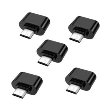 Imagem de Adaptador De Cabo Conector De Dados Mini OTG Micro USB Macho Para USB-