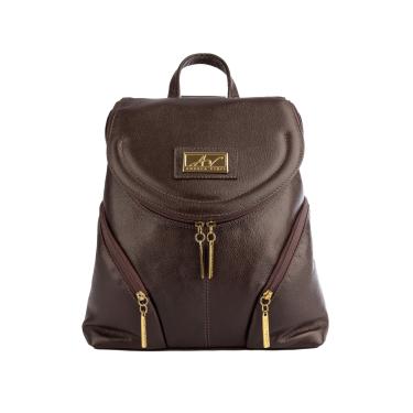 Imagem de Mochila pequena de couro liso Cecília