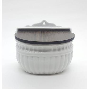 Imagem de Saleiro de Parede 1KG - Porcelana Branca com Relevo - Antilope Decor P