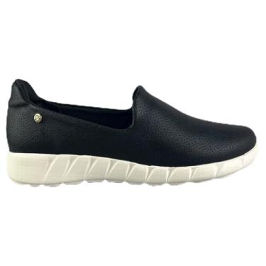 Imagem de Tênis Feminino Casual Calce Fácil Slip On Piccadilly Preto Leve Confortável Dia a Dia (Preto, BR, Adulto, Numérico, 39)
