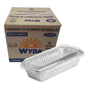 Imagem de 2X Assadeira Alumínio Wyda D10Fs Bolo Inglês 650Ml 50Un