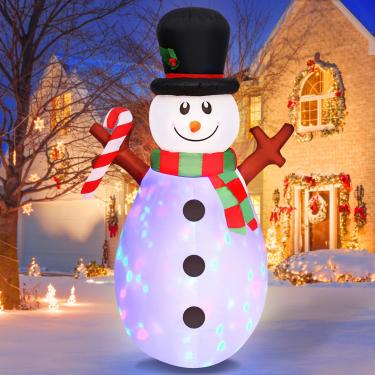 Imagem de Danxilu Boneco De Neve Inflável Natal 1,5 M Com Luzes Led Coloridas Giratórias, Decoração Para Quintal Ao Ar Livre, Fofa E Inverno Gelado, Liquidação Gramado Interno, Jardim, Festa Fim Ano