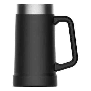 Imagem de Caneca Térmica de Aço Inox 710ml, Parede Dupla com Isolamento a Vácuo, Preta, 18cm Altura, Para Café e Cerveja, Retenção Térmica 5h Frio/1h Quente