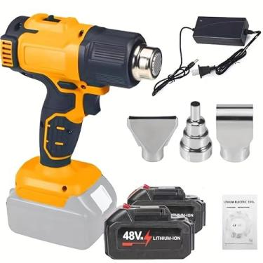 Imagem de O kit de pistola de calor sem fio inclui uma bateria, pistola de ar quente de solda de aquecimento rápido de 550 °C para tubos retráteis, pistola de calor para artesanato, envoltório retrátil,