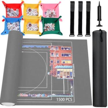 Imagem de Tapete de quebra-cabeça Roll Up 1500 1000 500 peças Grey Loweo - Lwoeo