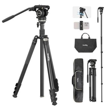 Imagem de SmallRig Tripé de vídeo CT210, tripé de câmera de vídeo de 75 polegadas com base de nivelamento +/-15°, tripé de câmera profissional compatível com câmera de vídeo, DSLR, filmadora-4475