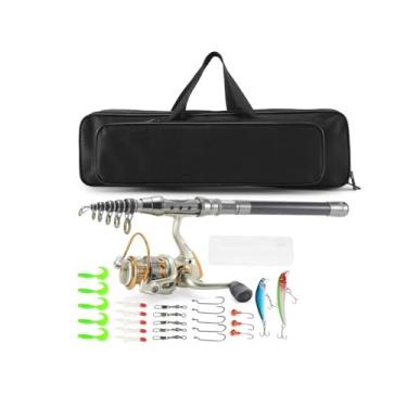 Imagem de Vara de Pesca de Viagem Conjunto de vara pescar e carretilha fibra carbono, telescópica super resistente, kit, acessórios pesca