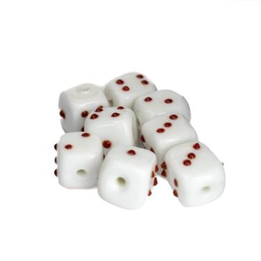 Imagem de Kit c/ 8 Firmas Dados 13 mm Branco Verm Esc Murano Guias