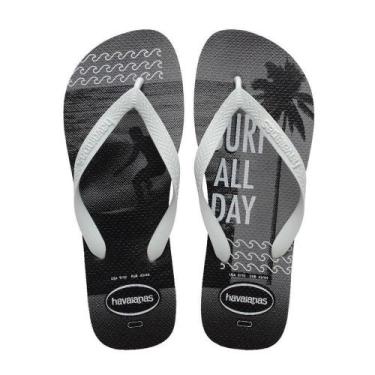 Imagem de Havaianas Top Athletic Cinza Aço/Preto/Branco, 43-44