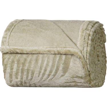Imagem de Manta Queen Brushed New Microfibra Flannel 100% Poliéster 220x230 Folha Seca