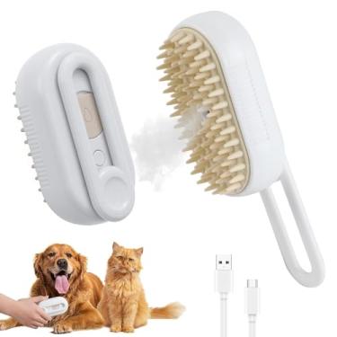 Imagem de Escova a vapor 4 em 1 para gatos, recarregável, pente de spray para animais de estimação, escova a vapor para gatos e cães, massagem, limpeza, queda e pentear, multifuncional para remoção de pelos