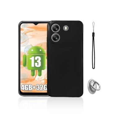 Imagem de KONXISA Capa para Blackview Wave 6C, capa de telefone com fivelas e cordões, capa protetora de material TPU premium, capa protetora com arranhões, resistente a quedas e anti-impressão digital, preta