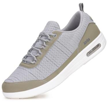 Imagem de Ajuste largo feminino e suporte ortopédico | Tênis de corrida e caminhada acolchoado com espuma viscoelástica leve | Confortável para uso diário, Cinza, 8 Wide Women/6.5 Wide Men