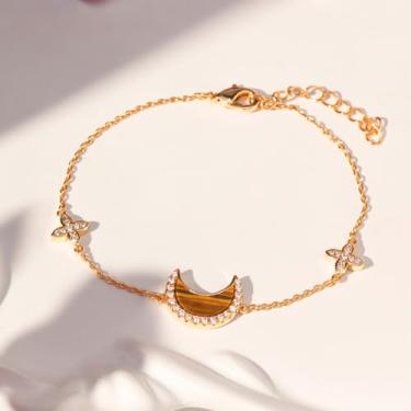 Imagem de Ruby Store, Pulseira Lua Olho de Tigre com Zircônias Semijoia