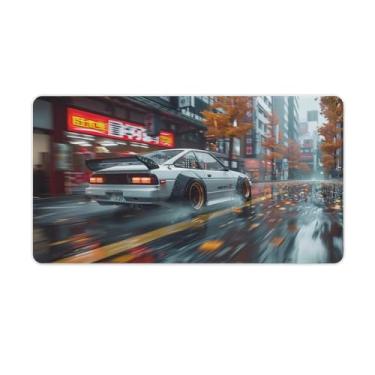 Imagem de JDM Carro Ae86 Speed Driving Blur Folhas Caídas Outono Grande Gaming Mouse Pad Base de Borracha Antiderrapante Tapete de Mesa Laptop Acessórios de Computador Suprimentos Bloco de Escrita para