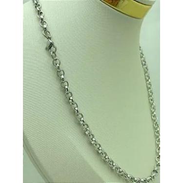 Imagem de Colar de Aço Inox Elo Português - 60cm - Semijoia - 1 Unidade - no-bra