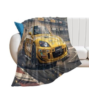 Imagem de HouLaiZhe Cobertor Super Macio Flanela Japonês Carro Esportivo JDM S2000 Cobertores de Refrigeração Leve para Sofá-Cama Cadeira Sofá Carro Viagem ao Ar Livre Leve Quente 127 cm x 178 cm