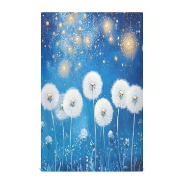 Imagem de CEBUGI Conjunto de toalhas de cozinha 1 toalha de prato de cozinha macia absorvente toalha de chá reutilizável toalhas de mão dente-de-leão branco toalhas de prato para cozinha 71 x 45 cm