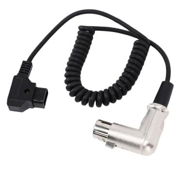Imagem de Zyyini XLR Cabo Enrolado de Potência Reta, Cabo de Mola de 1m Com D Tap B B para Conectores de 4 Pinos, para Painéis de Flash LED Câmeras DSLR e Equipamentos Profissionais de Filme