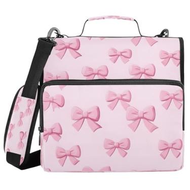 Imagem de STAYTOP Lindo fichário escolar com zíper com alça de ombro, anéis de vedação de 3,8 cm, capacidade para 600 folhas, pasta de arquivos expansível, vários bolsos e organizador de armazenamento