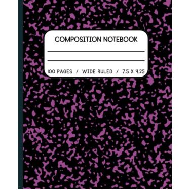 Imagem de Composition Notebook Purple Color Design: Wide Ruled Lined Paper Journal, 100 pages for Kids, Teens, and Adults