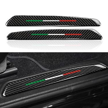 Imagem de Acessórios para peitoril da porta protetores de placa de fibra de carbono para carro Alfa Romeo Giulia 2017-2019 (B)