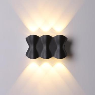 Imagem de Luminária de parede LED para interiores, com foco de luz e luz noturna, para sala de estar, quarto e corredor (Branco, A).