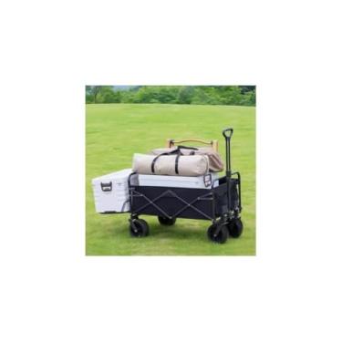 Imagem de Carrinho de Feira Dobrável 2 Rodas, 50 Litros, Preto, Plástico, 42x36,5x39,5 cm, Estrutura Metálica