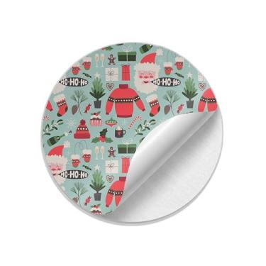 Imagem de Adesivos Natalinos Redondos 25 Unidades Ilustrações Vetoriais - Tamanho 85x85cm
