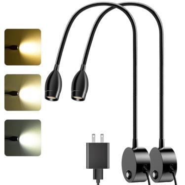 Imagem de ERAY Luz de leitura de cabeceira, pacote com 2, preto