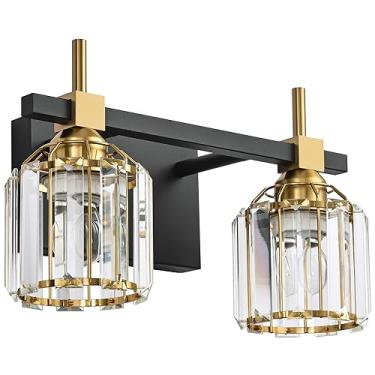 Imagem de SOLFART Luzes de cristal sobre o espelho Luz de vaidade de banheiro Luzes de vaidade de cristal para luminárias de banheiro sobre espelho 2T