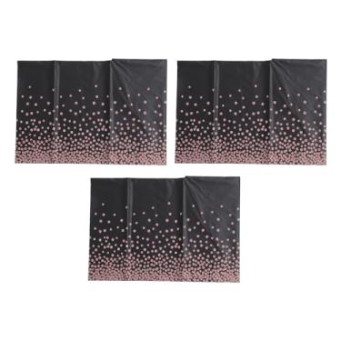 Imagem de SIWOTED 3pcs Toalha de mesa de plástico à prova d'água à prova de óleo reutilizável cobertura de mesa retangular com padrão de pontos para banquetes, piqueniques e festas (Preta)