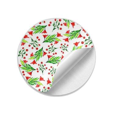 Imagem de Adesivos Redondos Natalinos 25 Unidades Estampa Aquarela - Tamanho 85x85cm